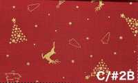 AP65802 Merry Christmas GOLD Print Loomstate (Roll)[Textile / Fabric] COSMO TEXTILE Additional Images