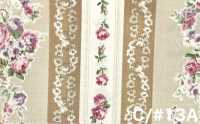 RU2530 RURU BOUQUET Rose Wreath Print Loomstate (Roll)[Textile / Fabric] COSMO TEXTILE Additional Images