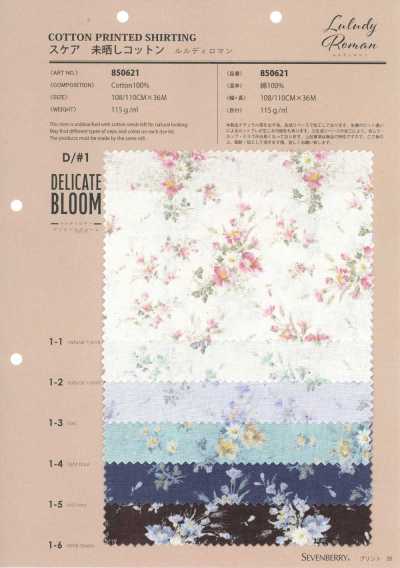850621 Lawn Unbleached Cotton Rurudiroman Delicate Bloom