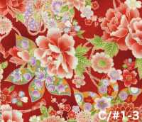 850628 Lawn Floral Gold Japanese Pattern, Peony, Chrysanthemum, Hollyhock And Drum[Textile / Fabric] VANCET Additional Images