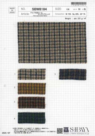 SBW8184 Alpaca-Blend Wool Gun Club Check