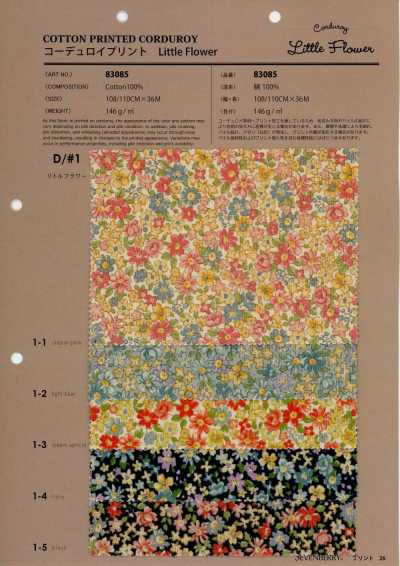83085 21W Corduroy Little Flower