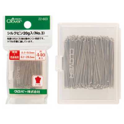 Silk Pins, 20 G, No. 3