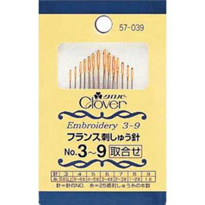 57039 French Embroidery Needles No. 3-9