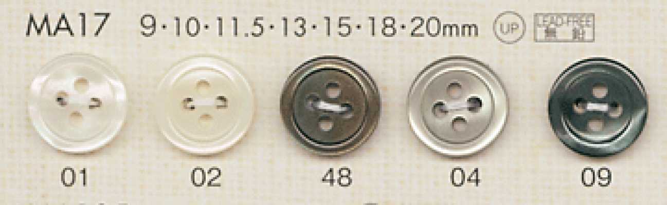 MA17 DAIYA BUTTONS Shell-Look Polyester Button