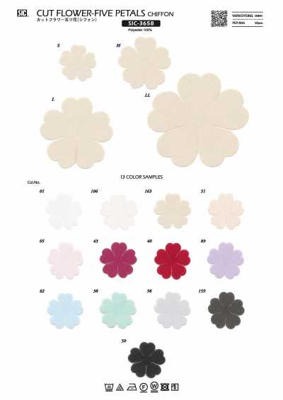 SIC-3658 Cut Flower Five Flowers (Chiffon)