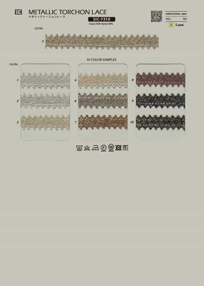 SIC-7310 Metallic Torchon Lace/8 Mm