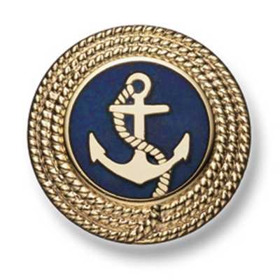 Japanese-made Metal Button For Suits And Jackets, Gold/navy Blue