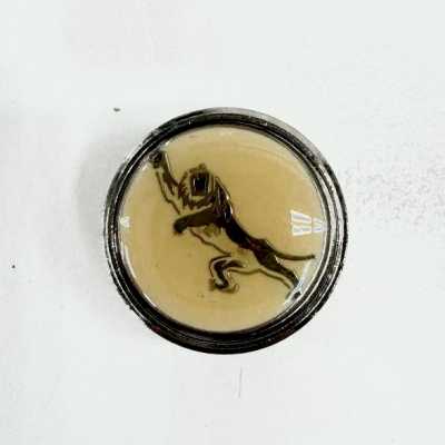 300 Made In Japan Metal Button For Suits And Jackets, Tiger Pattern, Yellow Gold