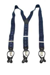 AT-2277-NV ALBERT THURSTON Suspenders, Navy Blue, Diamond Pattern, 35mm Elastic Band[Formal Accessories] ALBERT THURSTON Sub Photo