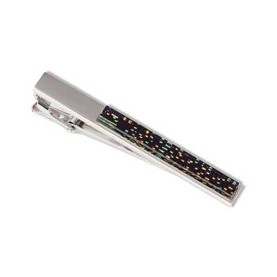 ATB-2 Nishijin-ori Coated Tie Bar Phoenix And Peony On Sandground Black