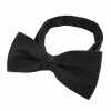 BF-986 Moss Stitch Pattern Bow Tie Black Silk Made In Japan
