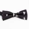 BF-CAT-BK Silk-printed Bow Tie, Cat Motif, Black