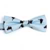 BF-CAT-SB Silk Print Butterfly Tie Cat Motif Sky Blue