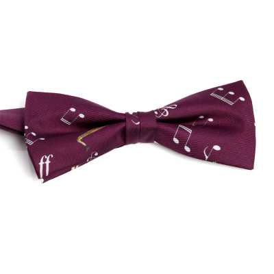 BF-JAZZ-WI Silk Print Bow Tie Jazz Wine