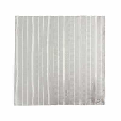 Japanese-made Silk Handkerchief, Striped, Gray
