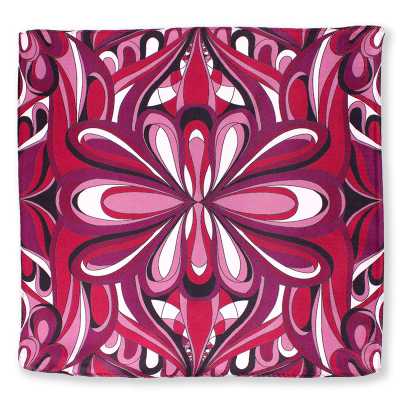 CF-GEO-PU Silk Print Pocket Square Geometry Purple