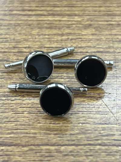E-1 Onyx Spring-Loaded Stud Button Silver