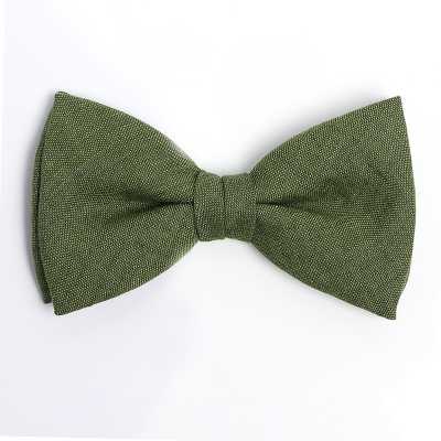 HBF-03 HARISSONS Linen Bow Tie Green