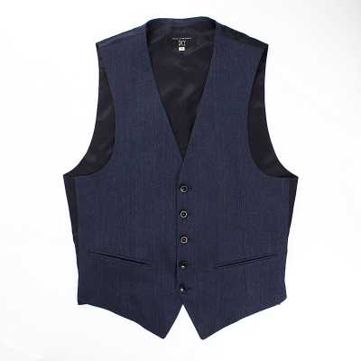 HLV-01 HARISSONS Linen Vest, Navy Blue