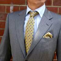 HVN-35 VANNERS Textile Used Tie Small Pattern Yellow[Formal Accessories] Yamamoto(EXCY) Sub Photo