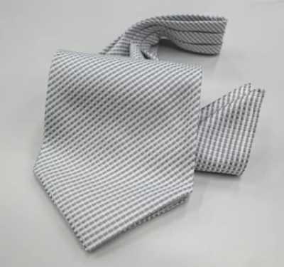 Hand-tied Ascot Tie & Pocket Square Set Light Gray