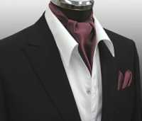 MS-5004 Hand-tied Ascot Tie And Handkerchief Set , Wine Red[Formal Accessories] Yamamoto(EXCY) Sub Photo