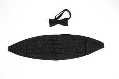 NBF-1 Bow Tie Made With Nishijin Fabric, Mesh Black