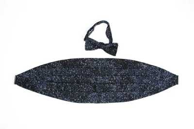 NCM-2 Cummerbund Using Nishijin-ori Fabric, Starry Navy Blue