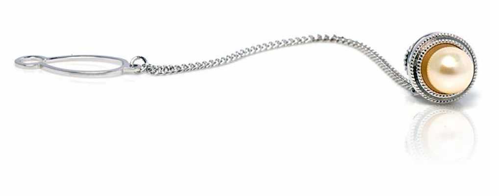 TA-1 Tie Tack Genuine Pearl Sterling Silver (Silver 925) Made In Japan