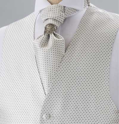 Formal Vest, Silk Jacquard, Small-pattern Design, Silver