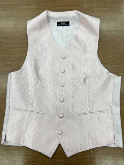 V-984(旧) Formal Vest, Silk Jacquard, Kanoko Pattern, Pink