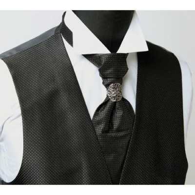 V-998B Formal Vest Made In Japan Black Silver Small Pattern