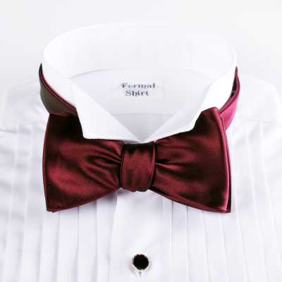 VANNERS VMT-02 Hand-tied Bow Tie Made With VANNERS Fabric, Wine Satin