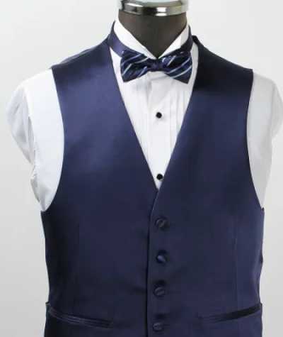 VANNERS-V-001 VANNERS Formal Vest Solid Navy Blue