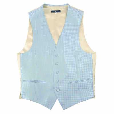 VANNERS-V-012 VANNERS Formal Vest Houndstooth Sky Blue