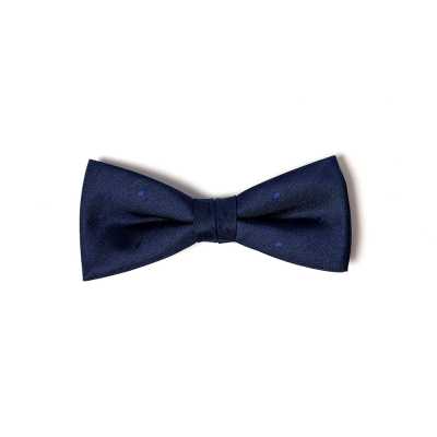 VBF-28 Bow Tie Made With VANNERS Fabric, Dot Pattern, Denim-like Jacquard, Navy Blue