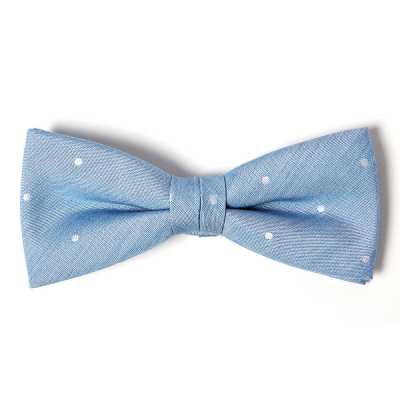 VBF-31 Bow Tie Made With VANNERS Fabric, Dot Pattern, Denim-like Jacquard, Indigo Blue