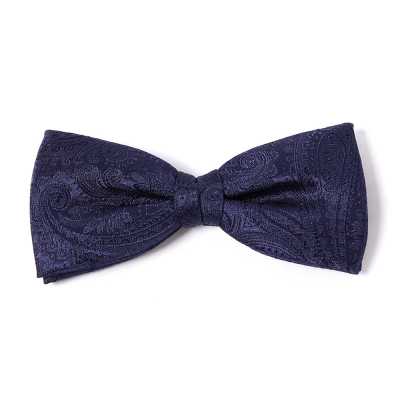 VBF-37 Bow Tie Made With VANNERS Fabric, Paisley Pattern, Navy Blue