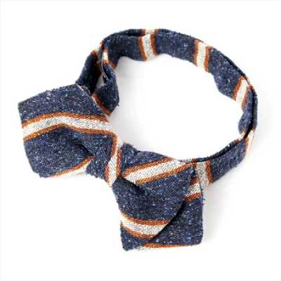 VBFK-25 VANNERS Nep Silk Regimental Bow Tie Navy Blue