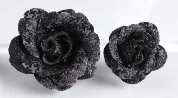VBTA-08 VANNERS Boutonniere Houndstooth Black