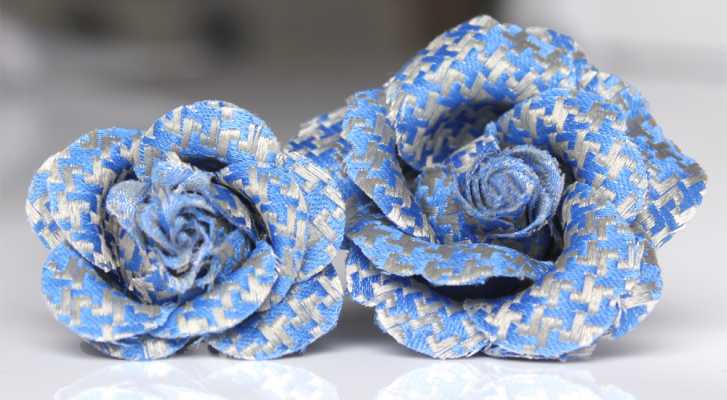 VBTA-12 VANNERS Boutonniere Houndstooth Sky Blue