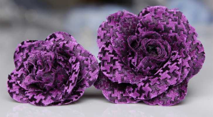 VBTA-14 VANNERS Boutonniere Houndstooth Purple