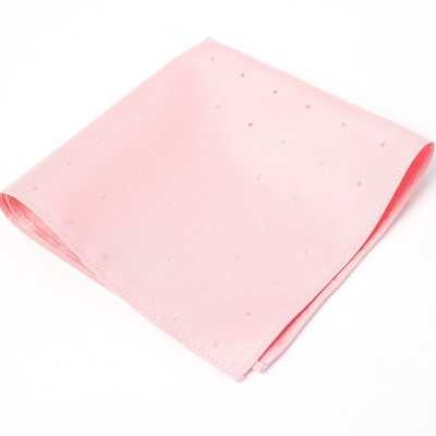 VCF-33 Pocket Square Made With VANNERS Fabric, Dot-Pattern Denim-Like Jacquard, Pink