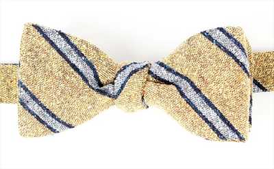 VMT-27 VANNERS Nep Silk Regimental Self-Tie Bow Tie Yellow