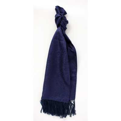 VST-1 Stole In Navy Blue Paisley Pattern Made With VANNERS Silk Fabric