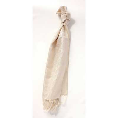 VST-4 Stole Made With VANNERS Silk Fabric, Paisley Pattern, Champagne Gold
