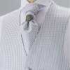 YT-19 Made-in-Japan Jacquard Ascot Tie (Euro Tie) Check Pattern Light Gray