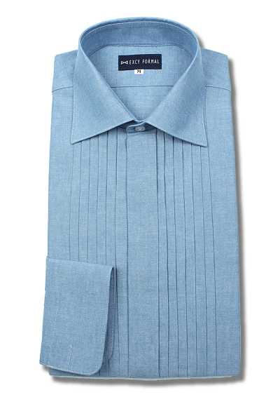 ST-512D Dungaree Pleated Wide-Collar Shirt
