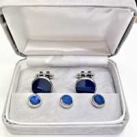 E-4 Color Coated Shell Cuffs &amp; Studs Navy Blue[Formal Accessories] Yamamoto(EXCY) Sub Photo
